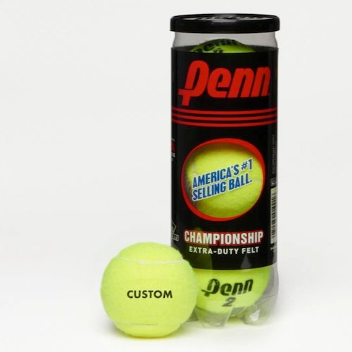 Penn Championship personalized custom Tennis Balls in tube.