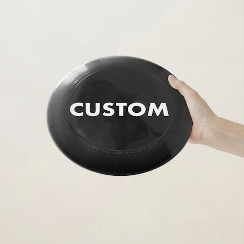 Personalized custom BLACK Ultimate Wham-O Frisbee.