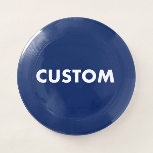 Personalized custom BLUE Ultimate Wham-O Frisbee above view Personalized custom BLUE Ultimate Wham-O Frisbee above view.