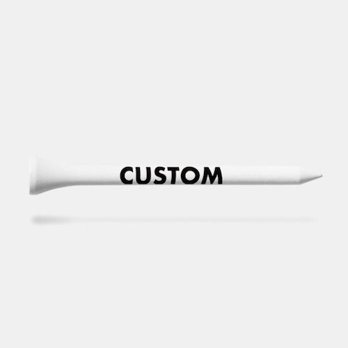 Personalized custom Golf Tees - side shaft of WHITE tee, set of 25 Personalized custom Golf Tees - side shaft of WHITE tee, set of 25.