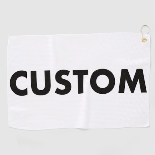 Personalized custom Golf Towel with Grommet and Hook landscape design orientation.