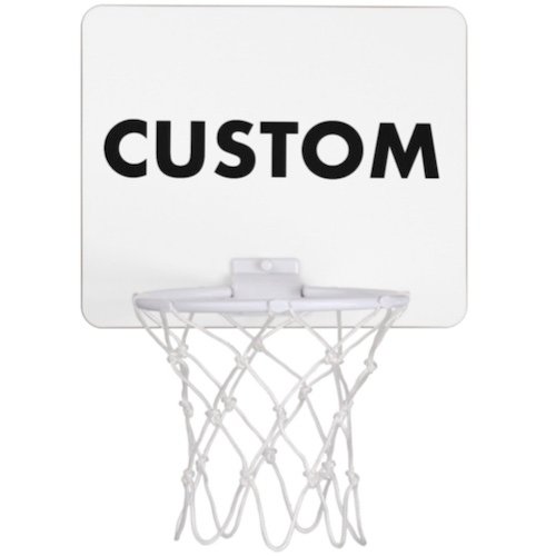 Personalized custom Mini Basketball Hoop front view.
