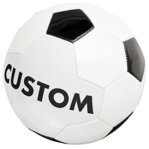 Personalized custom Soccer Ball angled view.