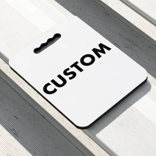 Personalized custom Stadium Seat Cushion top view pictured in situ.