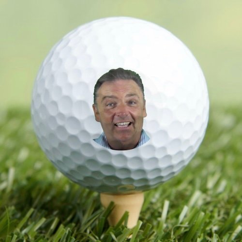 Custom Photo Golf Balls on Golf Tee Custom photo golf balls on golf tee.
