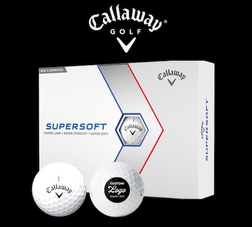 Custom golf balls Callaway Supersoft logo golf balls.