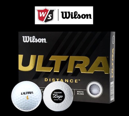 Custom golf balls Wilson Ultra 500 Distance logo golf balls.