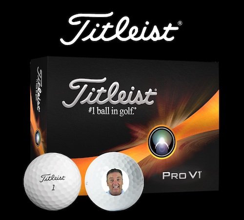 Titleist Pro V1 custom photo golf balls.