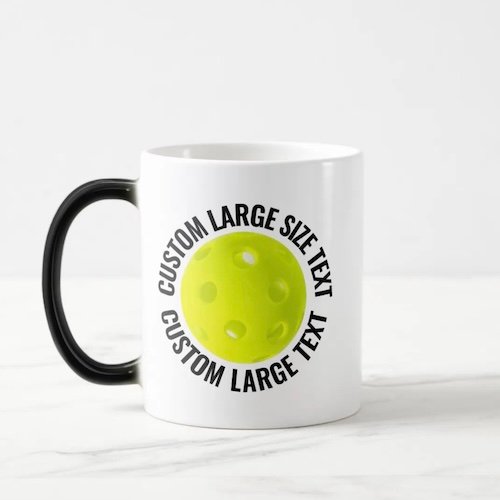 Large Text 11oz Magic Heat Changing Personalised Pickleball Mug Large Text 11oz Magic Heat Changing Personalised Pickleball Mug.