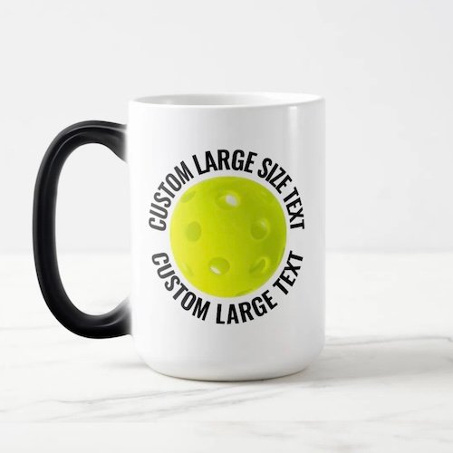 Large Text 15oz Magic Heat Changing Personalised Pickleball Mug Large Text 15oz Magic Heat Changing Personalised Pickleball Mug.