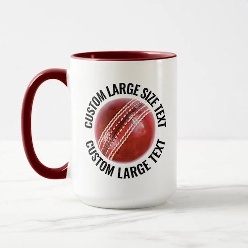 Large Text MAROON Combo 15oz Custom Cricket Mug.