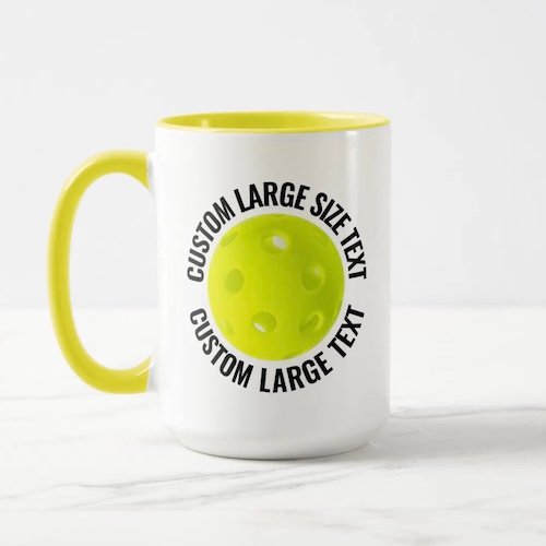 Large Text YELLOW Combo 15oz Custom Pickleball Mug Large Text YELLOW Combo 15oz Custom Pickleball Mug.