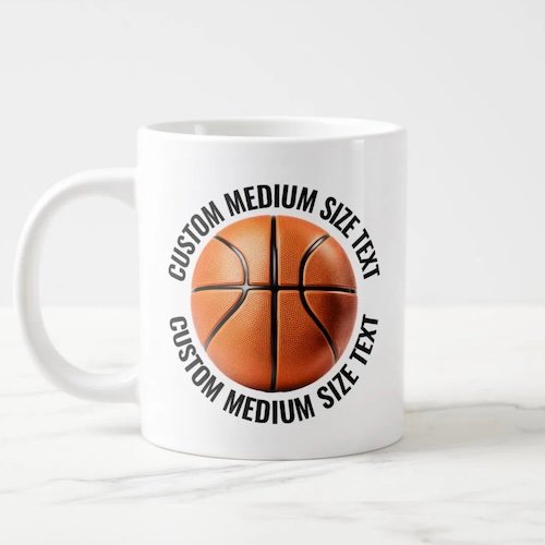 Medium Size Personalized Text Basketball 20oz Custom Giant Mug Medium Size Personalized Text Basketball 20oz Custom Giant Mug.