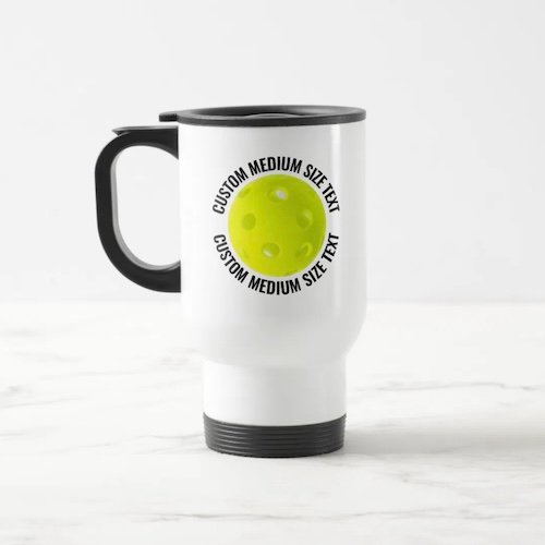 Medium Size Text White Stainless Steel Personalized Pickleball Travel Mug Medium Size Text White Stainless Steel Personalized Pickleball Travel Mug.