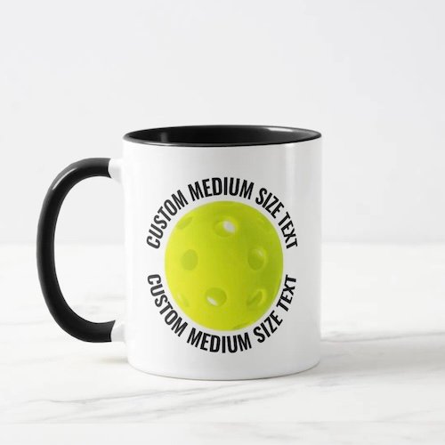 Medium Text BLACK Combo 11oz Custom Pickleball Mug Medium Text BLACK Combo 11oz Custom Pickleball Mug.