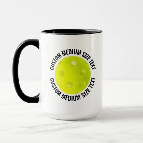 Medium Text BLACK Combo 15oz Custom Pickleball Mug Medium Text BLACK Combo 15oz Custom Pickleball Mug.