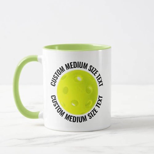Medium Text LIME GREEN Combo 11oz Custom Pickleball Mug Medium Text LIME GREEN Combo 11oz Custom Pickleball Mug.