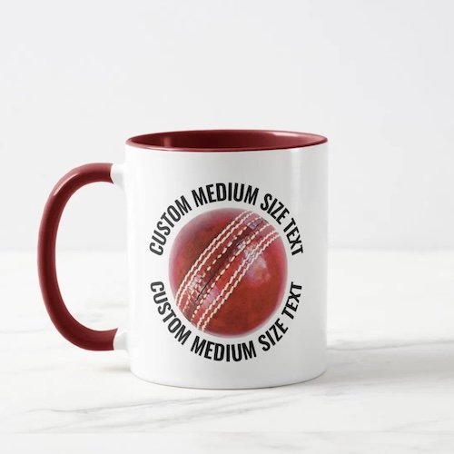 Medium Text MAROON Combo 11oz Custom Cricket Mug.