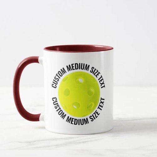 Medium Text MAROON Combo 11oz Custom Pickleball Mug Medium Text MAROON Combo 11oz Custom Pickleball Mug.