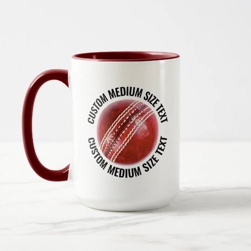 Medium Text MAROON Combo 15oz Custom Cricket Mug.