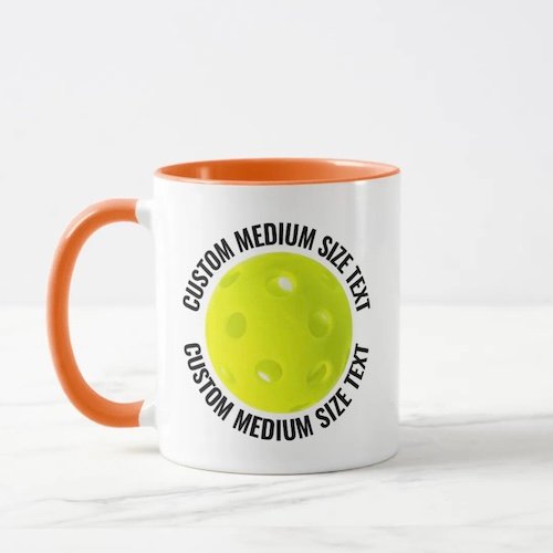 Medium Text ORANGE Combo 11oz Custom Pickleball Mug Medium Text ORANGE Combo 11oz Custom Pickleball Mug.