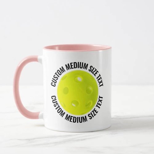 Medium Text PINK Combo 11oz Custom Pickleball Mug Medium Text PINK Combo 11oz Custom Pickleball Mug.