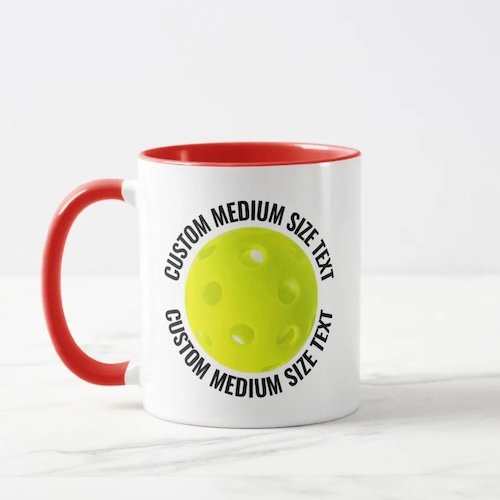 Medium Text RED Combo 11oz Custom Pickleball Mug Medium Text RED Combo 11oz Custom Pickleball Mug.