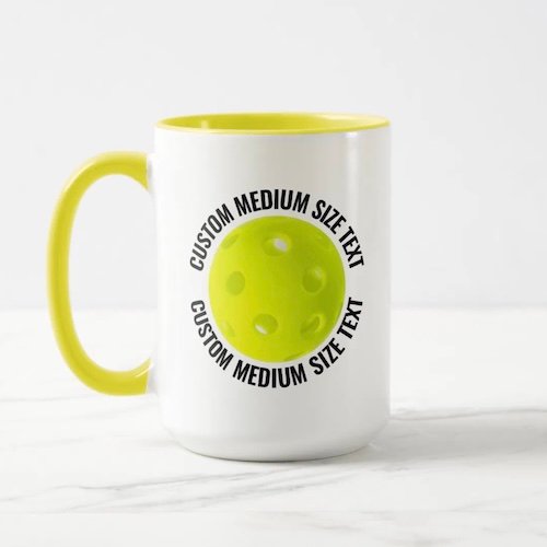Medium Text YELLOW Combo 15oz Custom Pickleball Mug Medium Text YELLOW Combo 15oz Custom Pickleball Mug.