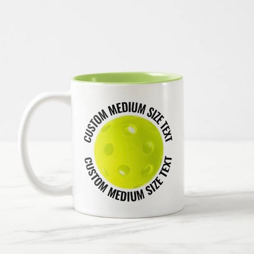 Pickleball Ball & Medium Text LIME GREEN 11oz Custom Two-Tone Mug Pickleball Ball & Medium Text LIME GREEN 11oz Custom Two-Tone Mug.