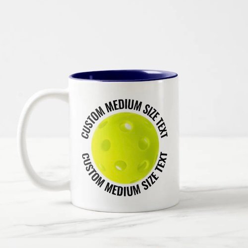 Pickleball Ball & Medium Text NAVY BLUE 11oz Custom Two-Tone Mug Pickleball Ball & Medium Text NAVY BLUE 11oz Custom Two-Tone Mug.