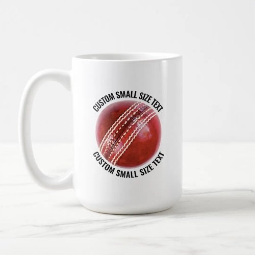 Small Size Text 11oz White Personalized Cricket Mug.