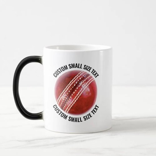 Small Text 11oz Magic Heat Changing Personalised Cricket Mug.