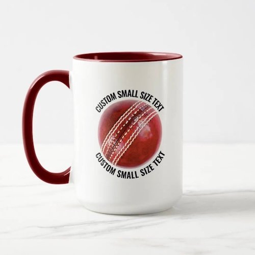 Small Text MAROON Combo 15oz Custom Cricket Mug.