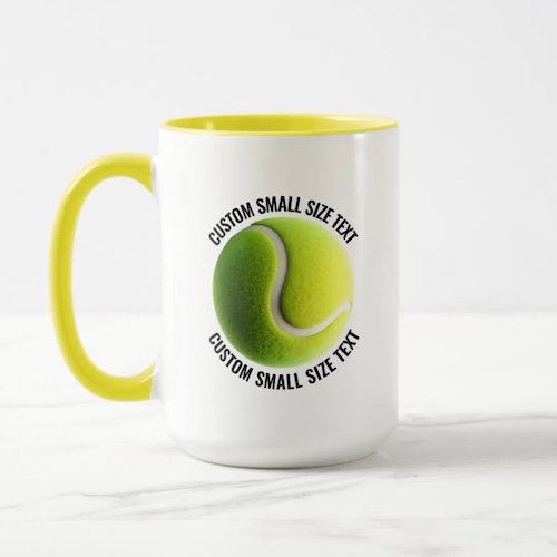 Small Text YELLOW Combo 15oz Custom Tennis Mug.