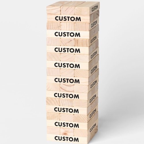 Personalized custom Giant Topple Tower.